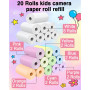 Papier Appareil Photo Enfant pour Appareil Photo Instantané Enfant 20 Rouleaux Sans BPA 5,7x2,5cm