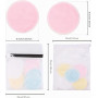 Tampons Démaquillants fibre de bambou丨disques coton demaquillant lavable丨24pcs+ 2 Sac de lavage丨Matériau en fibre de bambou soup