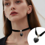 D'Amore Lot de 2 colliers ras du cou gothique en velours noir avec cœur