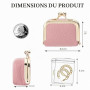 SHOFUL Boîte à bijoux de voyage en cuir, petite boîte à bijoux avec verrou Kiss Lock, mini boîte à bagues de voyage pour femme p