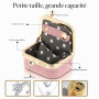 SHOFUL Boîte à bijoux de voyage en cuir, petite boîte à bijoux avec verrou Kiss Lock, mini boîte à bagues de voyage pour femme p