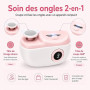 Coupe Ongle Electrique, 2-en-1 pour Bébés, Adultes et Personnes Âgées, Rose | Coupe Ongle pour Ongles Épais, Lime à Ongle Électr