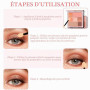 BUTBU 50 pièces Brosse à Paupières, Pinceaux Maquillages Yeux, Pinceau de Fard à Paupières Double Face, Pinceaux Eponge pour Far