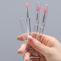 Ensemble de 5 pinceaux à lèvres en silicone avec couvercles, comprenant des pinceaux à lèvres,des pinceaux exfoliants pour les l