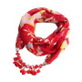 CHUYIX Foulard en mousseline de soie pour femme avec pendentif, bague, écharpe, collier, foulard, multifonction, collier, penden