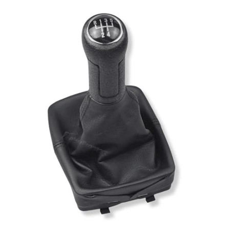 1neiSmartech Pommeau de levier de vitesses 5 vitesses avec casque et cadre virole Gaiter compatible avec VW Polo MK4 9N 9N2 9N3