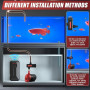 Ysislybin Stérilisateur UV D'aquarium,Filtre à Rayons 7 W UV-C Clarificateur Bassin Stérilisateur Filtre lumière Lampe Anti-algu