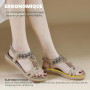 ZDQ Sandales Femme Été Confortable Plate Chaussures