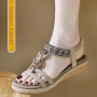 ZDQ Sandales Femme Été Confortable Plate Chaussures