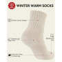 CLOSEMATE 3 Paires Chaussettes Chaudes Femme 35-38 39-42 Hiver en Coton | Anti-froid,Tissu évacuant l'humidité, Talons et orteil
