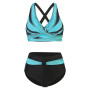 Adigaber Maillot de Bain Deux Pièces pour Femme Taille Haute Imprimé Bikini | Haut croisé，Rembourrages amovibles，Contrôle du ven
