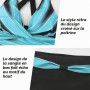 Adigaber Maillot de Bain Deux Pièces pour Femme Taille Haute Imprimé Bikini | Haut croisé，Rembourrages amovibles，Contrôle du ven