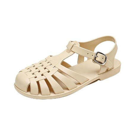Alexis Leroy Sandales À Bout Rond Pour Femme, Sandales De Plage En Plastique Antidérapantes, Avec Lanières Réglables