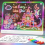 Awatty Tableau Lumineux LED Rechargeable, Tablette de Dessin Lumineuse 16 Pouces avec 7 Couleurs et 10 Effets de Lumière, Planch