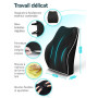 Travel Ease Coussin de Soutien Lombaire Ergonomique, Support Dorsal en Mousse à Mémoire pour Siège de Voiture Chaise de Bureau,