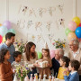 Decoration Anniversaire, Banderole Joyeux Anniversaire, Happy Birthday | Avec décoration anniversaire et banderole style floral,