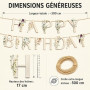 Decoration Anniversaire, Banderole Joyeux Anniversaire, Happy Birthday | Avec décoration anniversaire et banderole style floral,