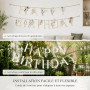 Decoration Anniversaire, Banderole Joyeux Anniversaire, Happy Birthday | Avec décoration anniversaire et banderole style floral,