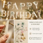 Decoration Anniversaire, Banderole Joyeux Anniversaire, Happy Birthday | Avec décoration anniversaire et banderole style floral,
