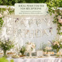 Decoration Anniversaire, Banderole Joyeux Anniversaire, Happy Birthday | Avec décoration anniversaire et banderole style floral,