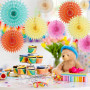 SUNBEAUTY Lot de 12 éventails en papier à suspendre, décoration pour fête d’anniversaire, fête de mariage, baby shower
