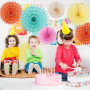 SUNBEAUTY Lot de 12 éventails en papier à suspendre, décoration pour fête d’anniversaire, fête de mariage, baby shower