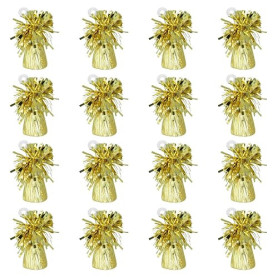 Boland - Poids pour Ballons avec Feuille Métallique, 16 Pièces, 160-180 g, pour Ballons de Baudruche et à l'Hélium, Or, Doré | L