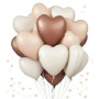 Ballon Coeur,12 pcs Ballons Crème Marron Beige Baudruche en Forme de Coeur, Ballons Gonflables Helium Coeur pour Saint Valentin,