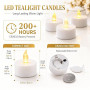 Bougies chauffe-plat LED, 24 paquets de bougies chauffe-plat à piles sans flamme, fausse bougie électrique pour les célébrations