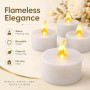 Bougies chauffe-plat LED, 24 paquets de bougies chauffe-plat à piles sans flamme, fausse bougie électrique pour les célébrations