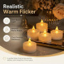 Bougies chauffe-plat LED, 24 paquets de bougies chauffe-plat à piles sans flamme, fausse bougie électrique pour les célébrations