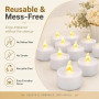 Bougies chauffe-plat LED, 24 paquets de bougies chauffe-plat à piles sans flamme, fausse bougie électrique pour les célébrations
