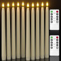 PChero Bougie Chandelier LED Decorative, Lot de 10 Fausses Bougies à LED Flamme Vacillante Bougie Electrique avec Télécommande p