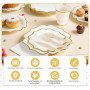 Anstore Assiettes en Carton Festonnées, 200 Assiettes et Couverts pour 25 Invités, Vaisselle Anniversaire avec Serviettes, Coute
