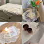 Anevous Lot de 4 sets de table rétro en dentelle, 31x44cm, sets de table brodés à la main décoratifs ovales, nappe de table fleu