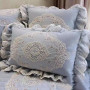 Anevous Lot de 4 sets de table rétro en dentelle, 31x44cm, sets de table brodés à la main décoratifs ovales, nappe de table fleu