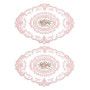 sourcing map Lot De 2 Sets De Table Rétro en Dentelle Ovales 30X40 Cm Rose | Napperons Français En Crochet, Brodés, Dessous De V