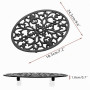 OLegei Dessous de Plat Ovale en Fonte Vintage, Noir | Pattes en Caoutchouc, Protéger les Plats Chauds, Support pour Casserole, p