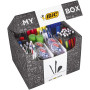 My BIC Box Boîte de 124 Produits d'Ecriture - 75 Stylos-Bille, 24 Porte-Mines, 8 Rubans Correcteurs, 7 Marqueurs, 8 Surligneurs