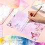 Vicloon 160 Feuilles Papier à Lettre avec Enveloppe Aquarelle, 50 Feuilles de Papier à Lettres et 50 Envelopes et 60 Autocollant