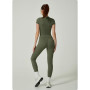 KIKIMINK Ensemble de yoga pour femmes, t-shirts à manches courtes et leggings de yoga pour femmes (vert, L)
