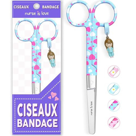 Mayo Ciseaux infirmiere, ciseaux infirmier bout rond | infirmiere accessoires avec motifs uniques à pansement compressif | lames
