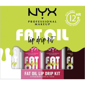 NYX Professional Makeup, Coffret de 4 Huiles à Lèvres Teintées Hydratantes, Formule Vegan, Applicateur Extra-Large, Teintes : My