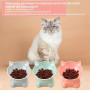 3 Pièces Flamingo Gamelle, Gamelle Chat,Bol Double Réglable, Gamelle Surélevée Chat, Un Chacun pour Le Bleu-Gris, Le Rose Et Le