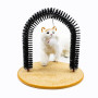 Cyrank Auto-toiletteur pour Chat, Brosse à Anneau en Poils, Arc avec Griffoir, Gratte-Dos et Masseur pour Chats D'intérieur