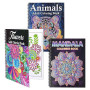 Pobuu Lot de 3 Pièces Livre Coloriage Adulte, Livre de Coloriage Anti Stress pour AdultesRelaxation, 60 Motifs Mandalas,Fleurs e