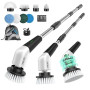 YKYI Brosse Électrique Nettoyage Rotative, 8 Têtes, IPX7, sans Fil | Manche extensible, 2 vitesses, batterie 2600mAh pour salle