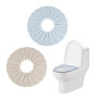 PFLYPF Lot de 2 housses de siège de toilette, douces, chaudes et extensibles, pour siège de toilette, en tricot O (beige, bleu)