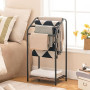 HOOBRO Porte-Serviettes, Barre de Séchage, Porte-Serviettes sur Pied, avec 4 Barres et Planche, Petits Espace, Stable, pour Sall