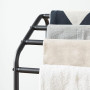 HOOBRO Porte-Serviettes, Barre de Séchage, Porte-Serviettes sur Pied, avec 4 Barres et Planche, Petits Espace, Stable, pour Sall